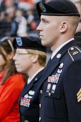 Sgt. Ryan Barger and Brig. Gen. Tammy Smith honored at Baltimore Orioles vs. Toronto Blue Jays MLB game during Army Reserve's 105th birthday celebration