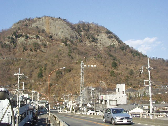 Scenic view of Mount Iwadono in Otsuki, Yamanashi Prefecture, Japan, with lush greenery and a clear sky