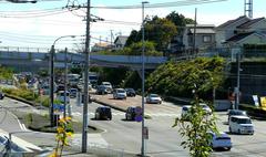 Nishifuji Road Koizumi Interchange Entrance and Exit with road signs and multiple lanes