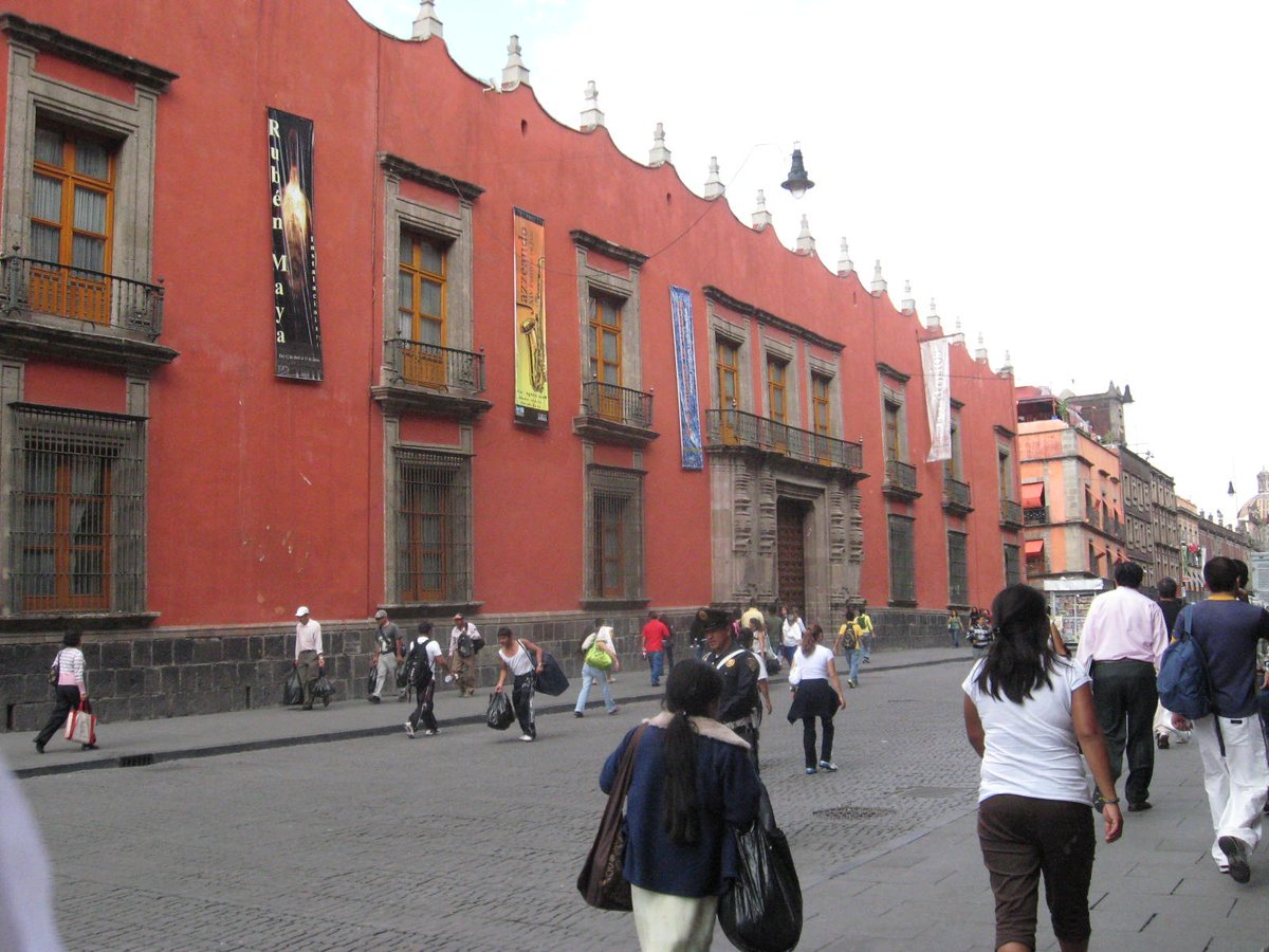 Exterior view of the Museum of the Secretariat of Finance and Public Credit on Moneda Street near the Zocalo in Mexico City