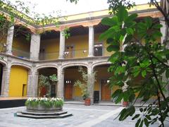 Interior patio of Museo de la Secretaría de Hacienda y Crédito Público in Mexico City with historic architecture