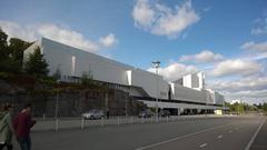 Finlandia Hall exterior view in Helsinki, Finland during daytime