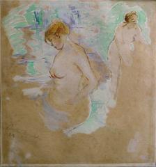 Painting of women bathing by Berthe Morisot
