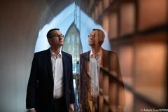 Prime Minister Mateusz Morawiecki visiting the Katyn Museum in Warsaw on February 10, 2020
