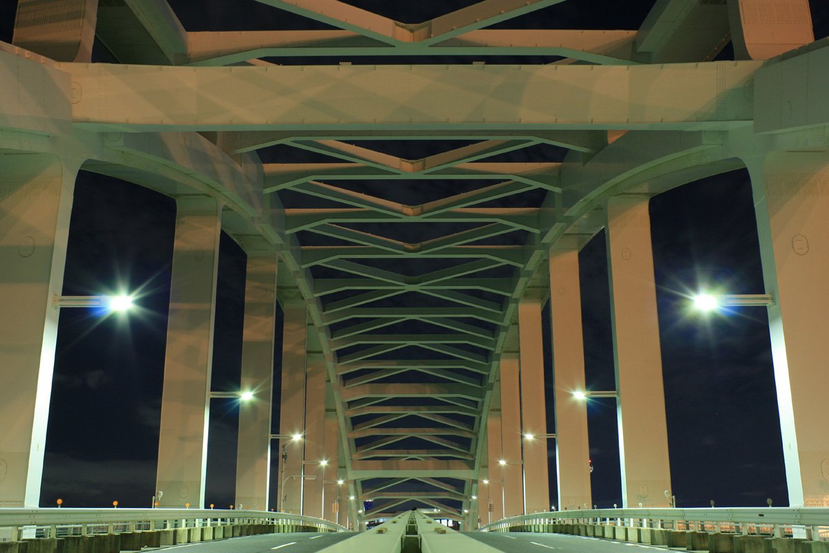 Yumemai Bridge over water at the Port of Osaka
