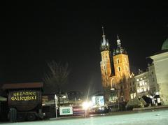 Historic buildings and streets in Krakow, Poland in spring April 2007