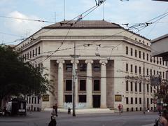 Croatian National Bank building in Zagreb with main entrance facing east