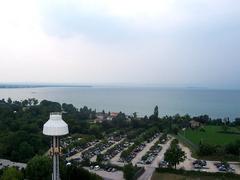 View of Lago di Garda from the Flying Island ride at Gardaland