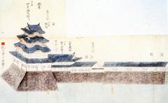 Historical map illustration of Amagasaki Castle