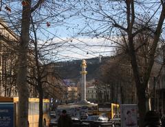 View of Freedom Square in Tbilisi from Rustaveli Avenue in winter 2007