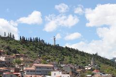 Kartlis Deda statue seen from the Old City of Tbilisi on a clear day