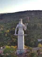Aerial photo of Kartlis Deda statue taken by drone