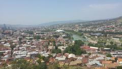 Panoramic view of Tbilisi city from Kartlis Deda Promenade