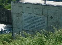 Inscription on Lacul Morii Dam memorial showing number of volunteers forced by communist regime to work