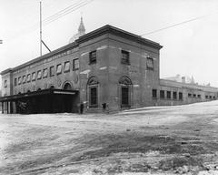 Historic Canadian Northern Railway Station in Montreal, 1918 black and white photograph