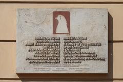 Commemorative plaque honoring Polish-Hungarian solidarity during the Hungarian Revolution on the facade of the Czapski Palace in Warsaw