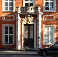 Side entrance of Czapski Palace in Warsaw viewed from Traugutta Street