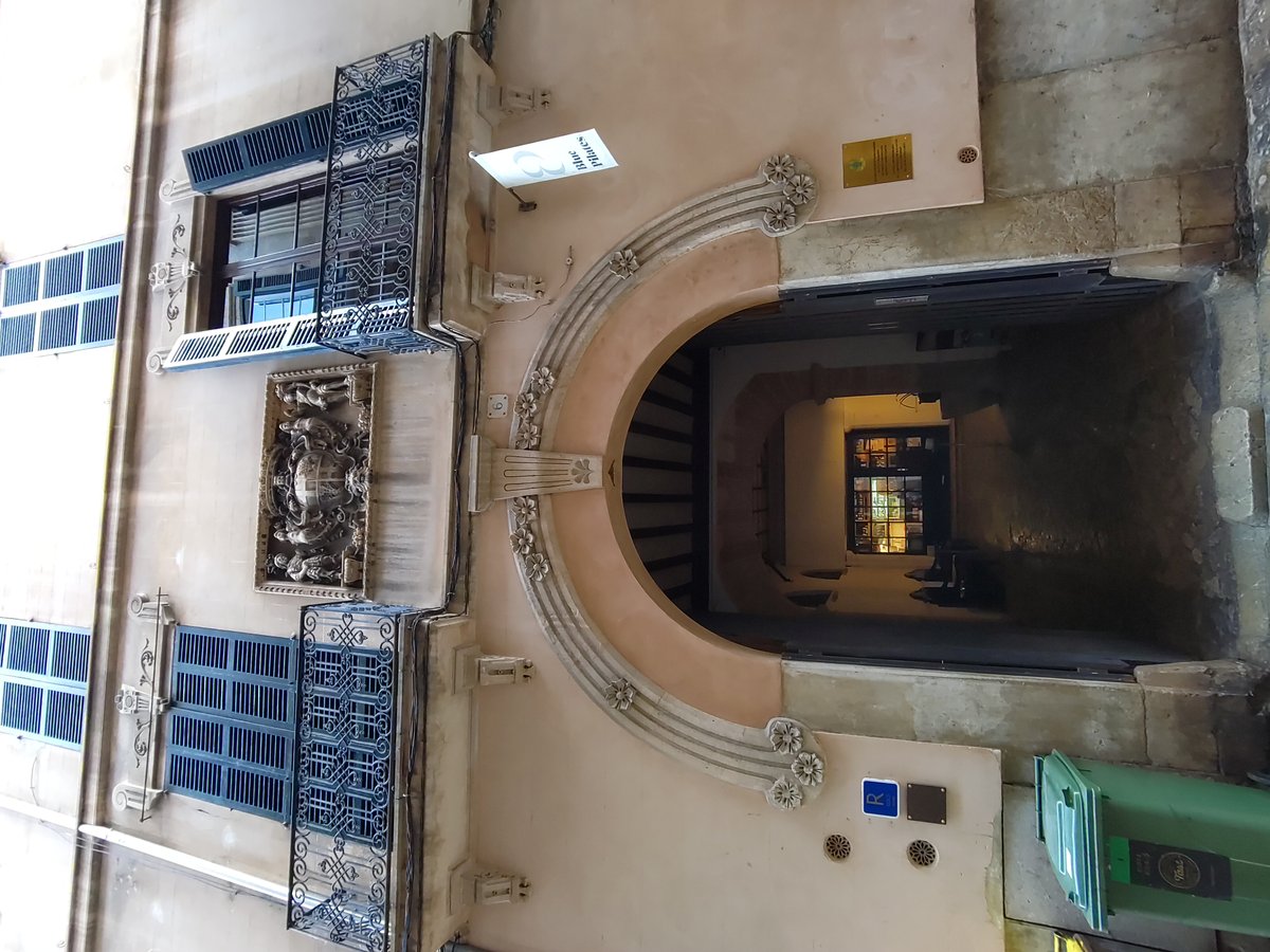Facade of Can Cotoner historical building in Palma, Spain