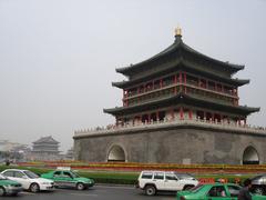 Xi'an Bell Tower and Drum Tower illuminated at night