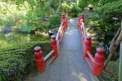 Old Yasuda Garden with traditional Japanese landscaping and pond in Sumida, Tokyo, Japan