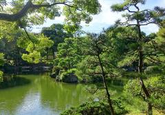 Old Yasuda Garden in Sumida, Tokyo with traditional Japanese landscaping and pond