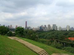 Aerial view of the Pinheiros district from Praça do Pôr-do-Sol in Alto de Pinheiros, São Paulo, Brazil