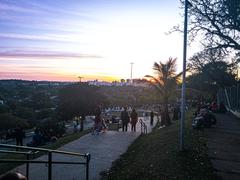 Sunset at Praça Pôr do Sol with people enjoying the view in Pinheiros, São Paulo