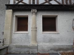 Colonne in Chateau de Bellegarde garden Thonon-les-Bains
