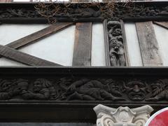 Detailed view of decorative frieze at Château de Bellegarde in Thonon-les-Bains