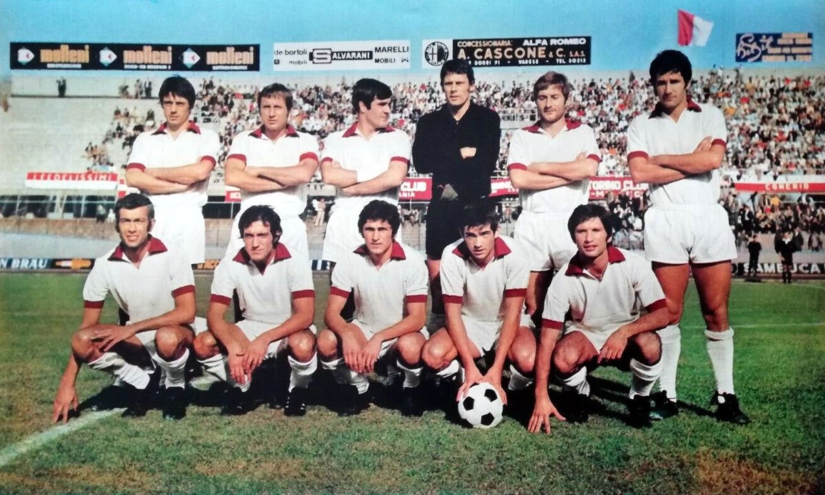 A.C. Torino football team lineup at Varese Franco Ossola Stadium on October 4, 1970