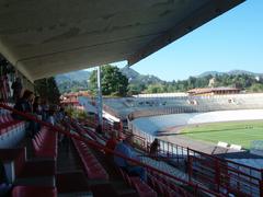 Aerial view of Stadio Franco Ossola football stadium in Varese, Italy, during daytime