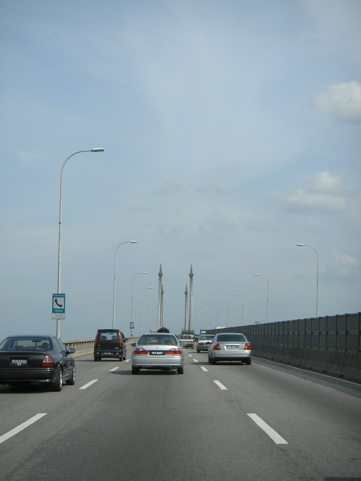 Penang Bridge connecting the Malay mainland with Penang island