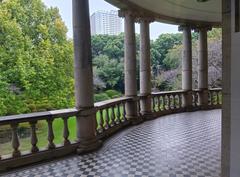 Veranda on the second floor of the Former Residence of Prince Shimazu, now Seisen University main building