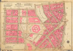 1930 Bromley map plate showing New York County Courthouse and future Thurgood Marshall United States Courthouse site in Manhattan