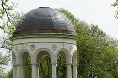 Monopteros temple on the Neroberg hill in Wiesbaden, Germany under blue sky
