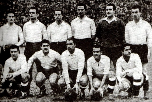 Spanish national football team lineup before friendly match against Ireland in Dublin 1947