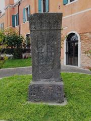 Khachkar Mkhitarian Brotherhood medieval Armenian cross-stone with intricate carvings