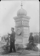 Greek sentinels on the minaret of Abdul Hamid Mosque in Thessaloniki