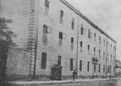 Exterior view of Więzienie kobiece Serbia women's prison in Warsaw, Poland