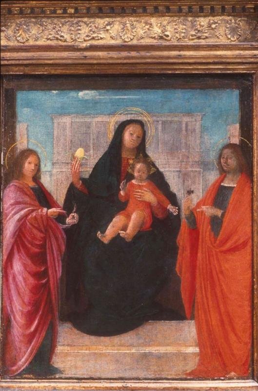 The Virgin and Child between Saint John the Evangelist and Saint Matthew painting by Bramantino