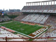 DKR Memorial Stadium in Austin Texas with sunset sky