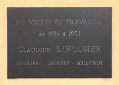 Plaque honoring Claudius Linossier in Lyon 4th district