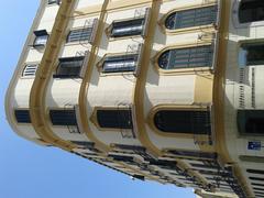 Front view of Pablo Picasso's birthplace at Plaza de la Merced in Malaga