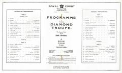 Programme cover of 'A Show from the Trenches' by the Diamond Troupe, 29th Division, Royal Court Theatre London 1918