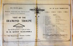 Performance Programme of the Diamond Troupe during World War I in France, March 1918