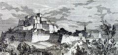 Medieval Castello-rocca di Paliano overlooking the town in Lazio, Italy