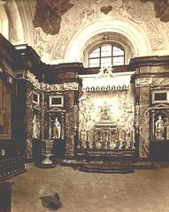 Chapel of Saint Kazimieras exterior with a statue in front