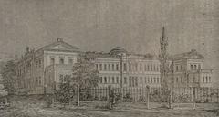 Historical building of the Institute of Nobility on Wiejska Street in Warsaw, 1852, artwork by A. F. Dietrich, Parliament seat since 1919