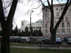 View of the Sejm RP main building and the Old Members' House from the park