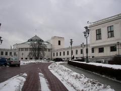 Main building of the Sejm of the Republic of Poland viewed from the back side with building B in the foreground